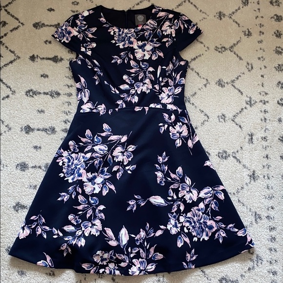 vince camuto floral a line dress